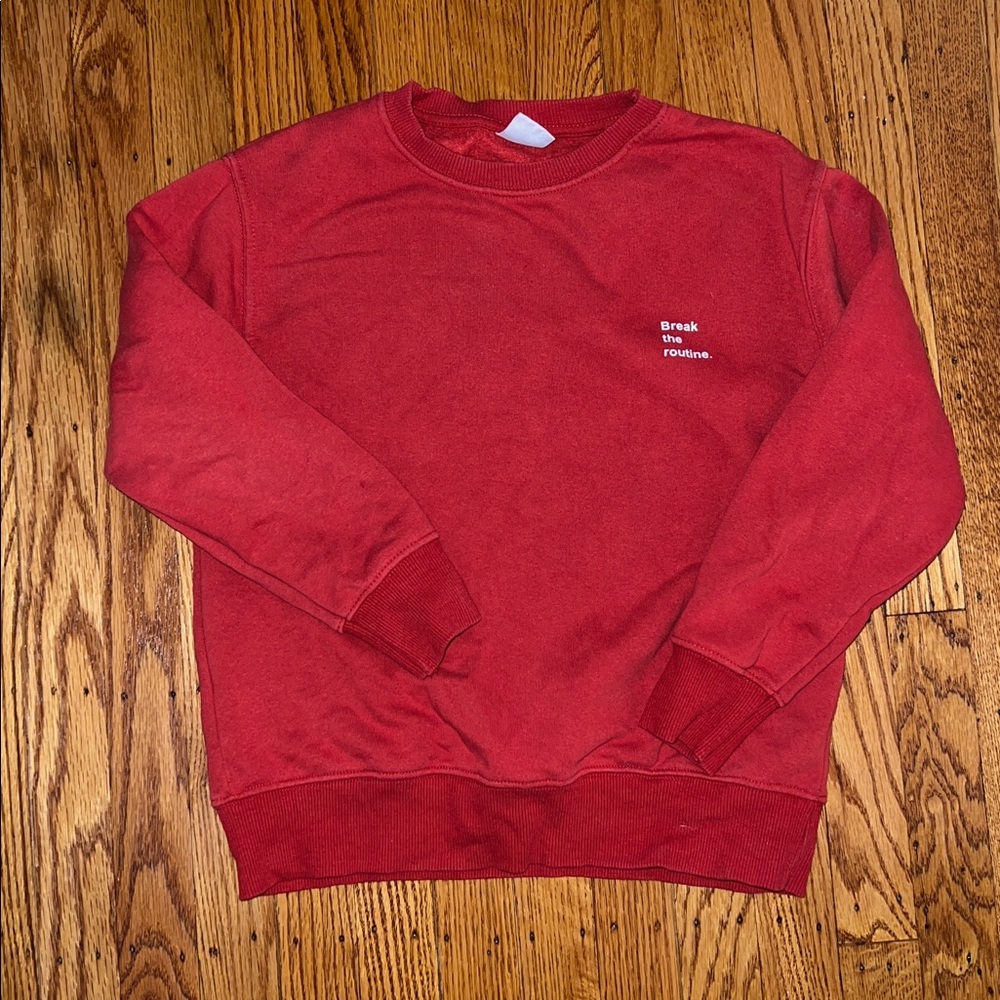 Size: 9 // Zara Red Sweatshirt with White Text